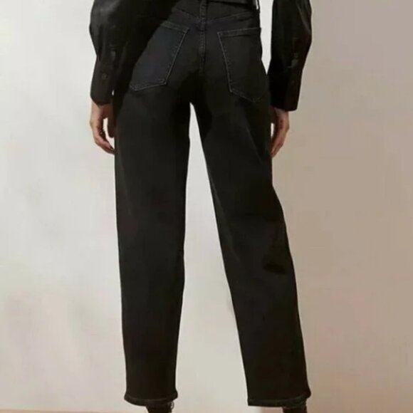 NWT Banana Republic Black Wash High Rise Straight Ankle Jeans Size 29/8 - Picture 2 of 15